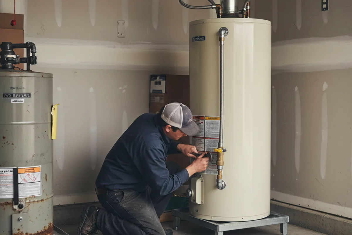 Water heater and shutoff valve replacement in Sunbright